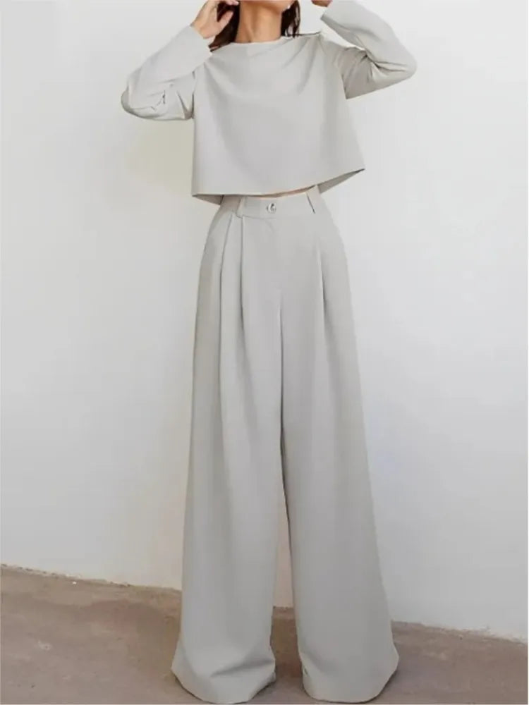 Costume 2 Pièces ZANZEA avec Blouse Élégante et Pantalon Large